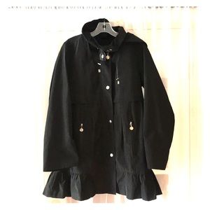 Betsey Johnson Rain coat with fur.